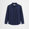 THE STUDIO SHIRT in navy with relaxed fit, chest pocket detail, and minimalist everyday styling by DAHAR.
