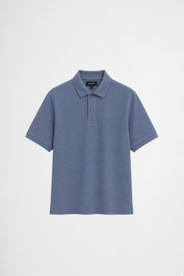 Soft blue piqué polo shirt by DAHAR