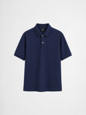 Navy piqué polo shirt by DAHAR