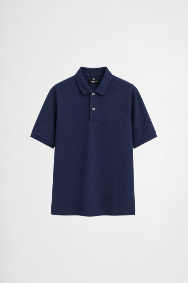 Navy piqué polo shirt by DAHAR