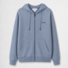 Heavyweight cotton zip hoodie with adjustable hood and front pockets.