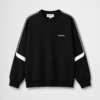 Black heavyweight crewneck sweatshirt with contrast sleeve detailing.